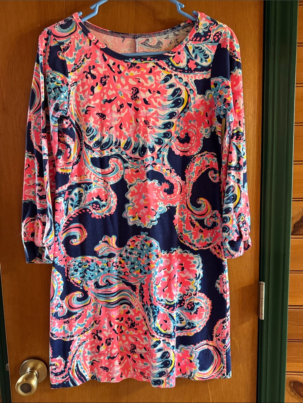 Lilly Pulitzer Colorful Paisley Navy & Coral Tunic Dress